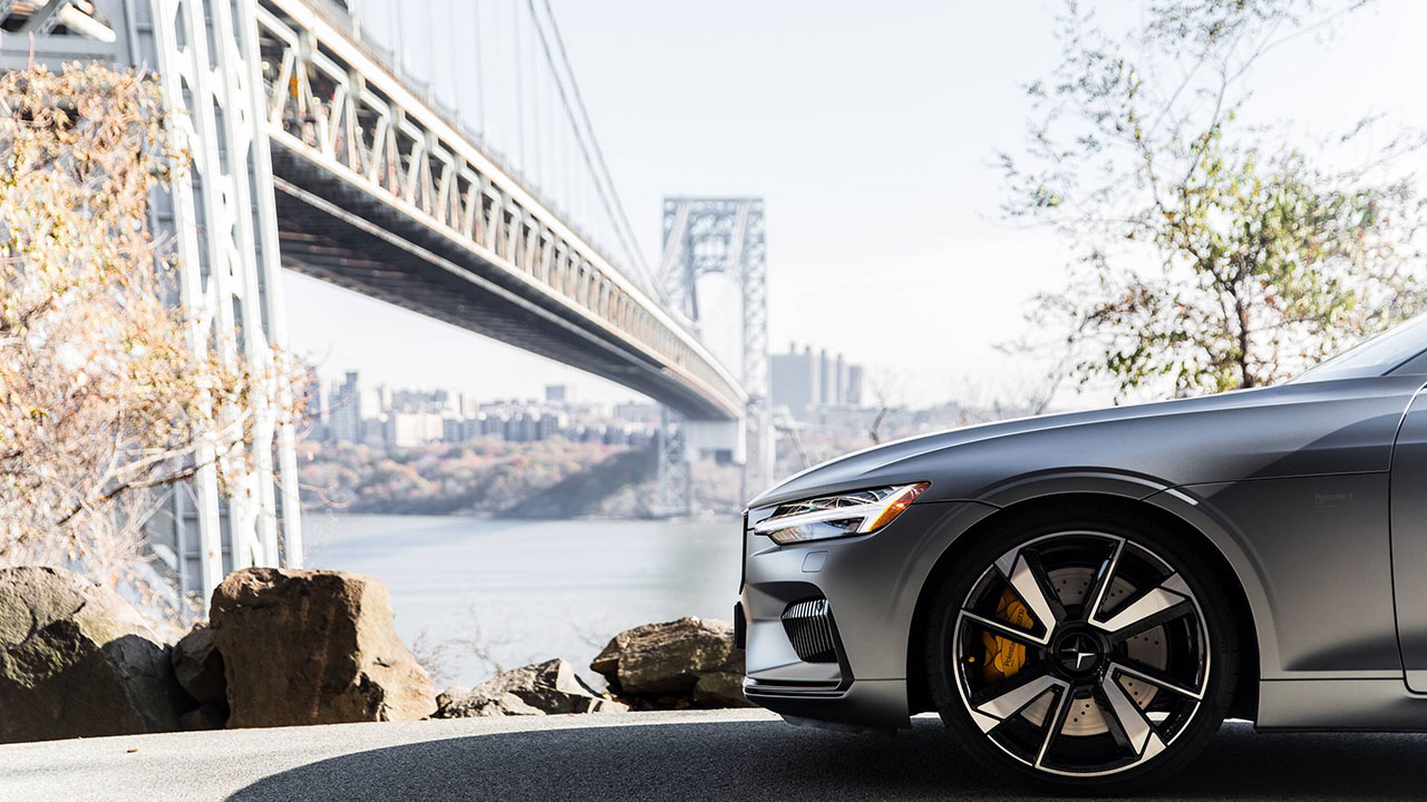 2020 polestar vehicle parked under a bridge